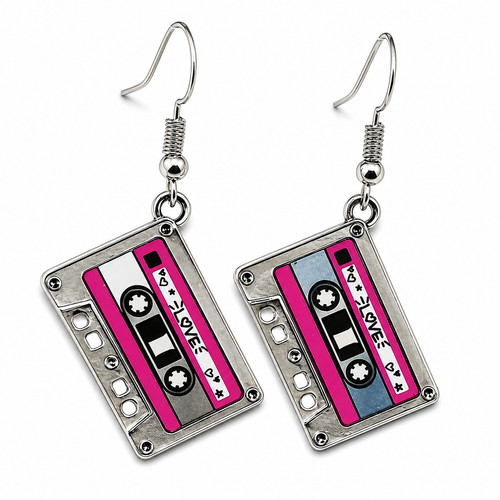 Cassette tape earrings hey - hey, dj