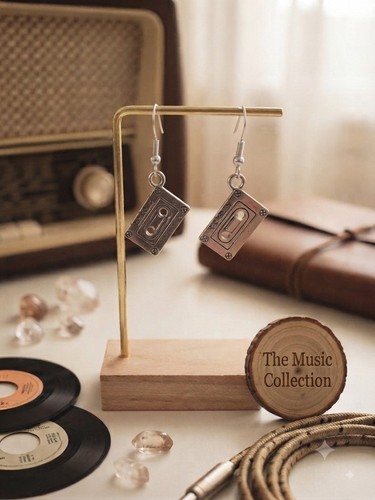Retro cassette tape earrings - cassette,