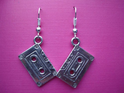 Funky silver tape earrings - funky,